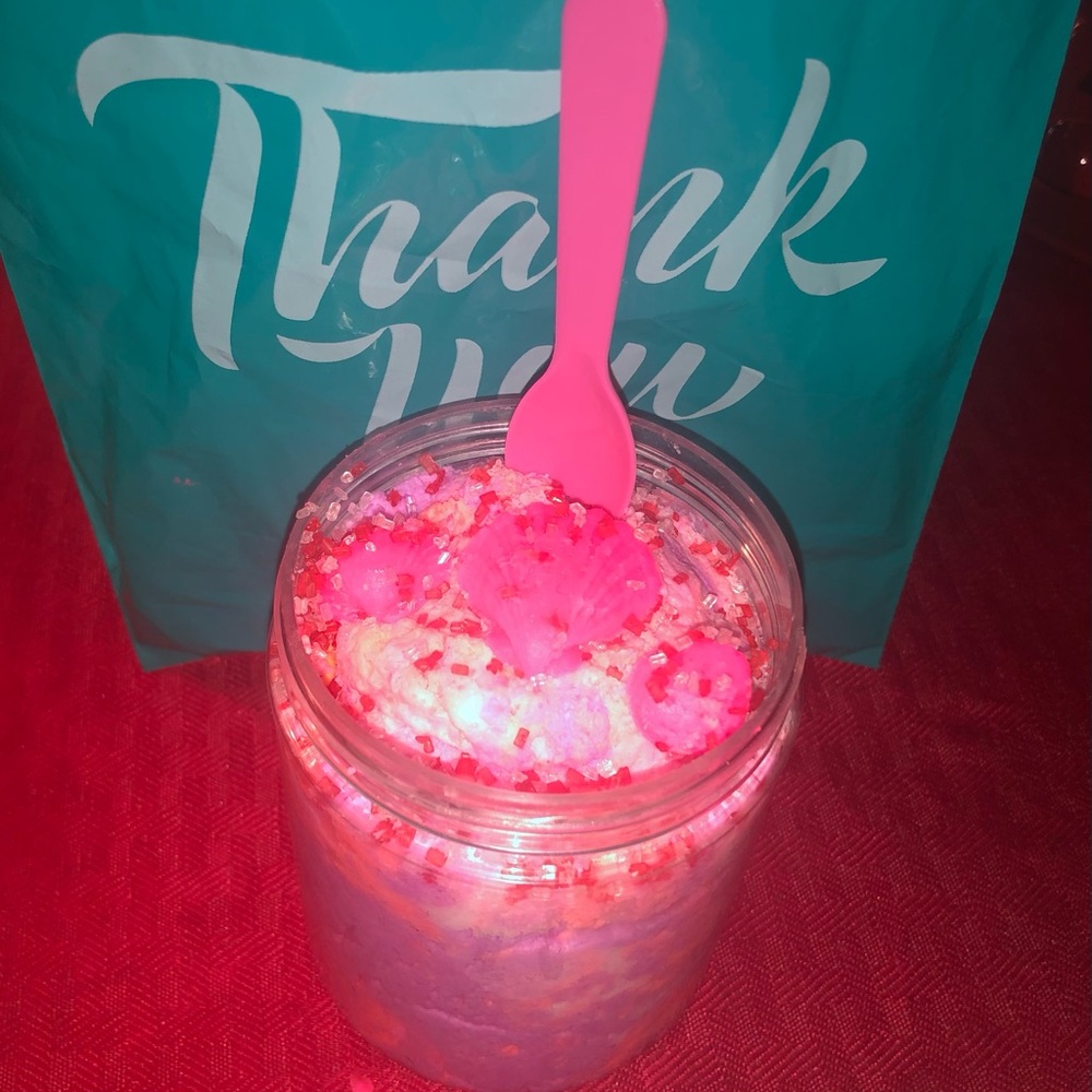This is one of my luxurious exfoliating bath and body works type body scrub.
